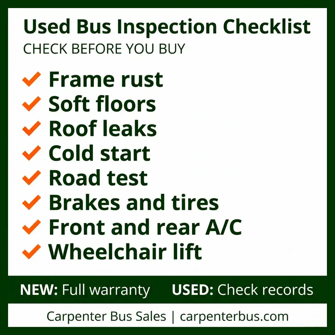 New or Used Bus: What to Inspect Before You Buy