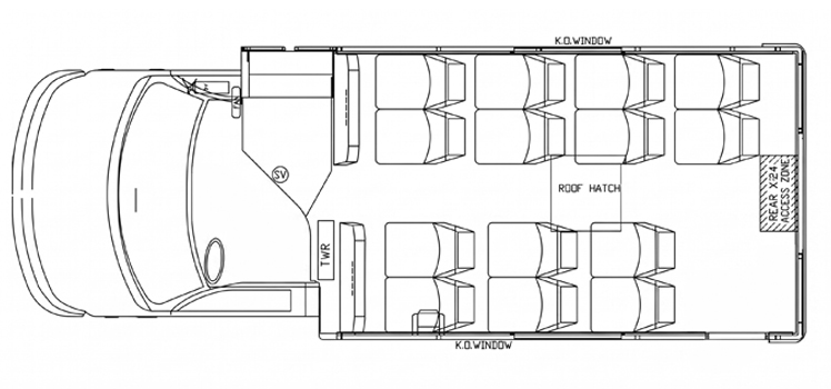 Collins Magellan: DH500 - 14 Pax Floor Plan