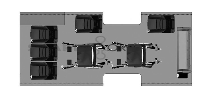 ADABoy Ford Transit: DRW 6 + 2WS Floor Plan