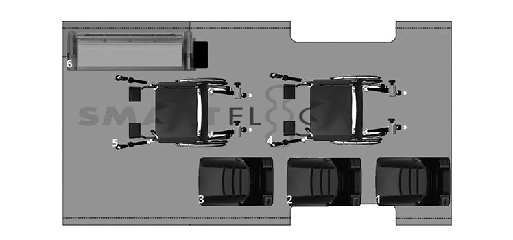 ADABoy Ford Transit: Side Lift 3 + 2WS Floor Plan