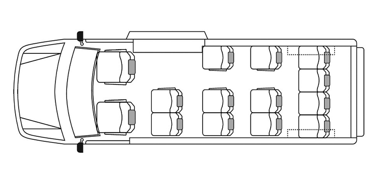 FR Conversions: ProMaster 14 Pax Floor Plan