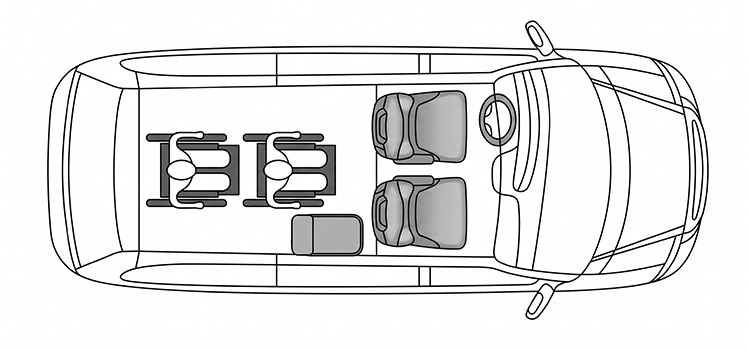 FR Conversions: Sienna/Pacifica/Voyager Rear Entry 3+2 WS Floor Plan