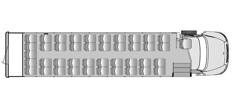 Glaval Legacy: 42 Pax w/Rear Storage Floor Plan