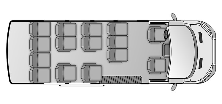 Ford Transit: Sliding Door - 15 Pax Floor Plan