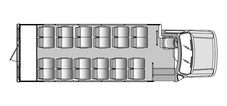 Starcraft MVP: 25 Pax w/Rear Storage Floor Plan