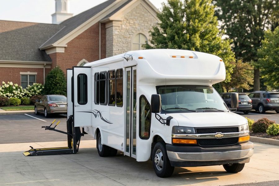 Wheelchair-accessible bus